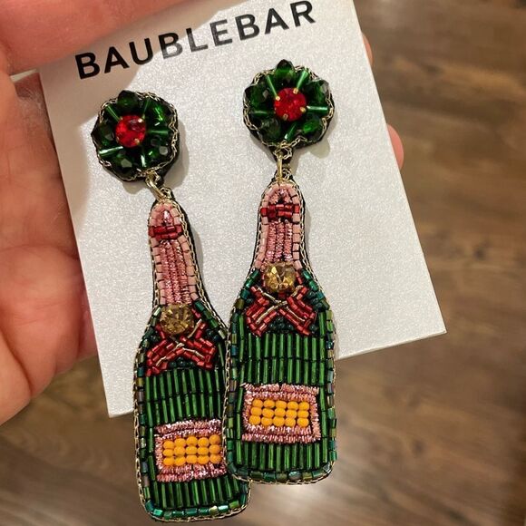 NWT Baublebar Champagne Holiday Earrings - Picture 1 of 1